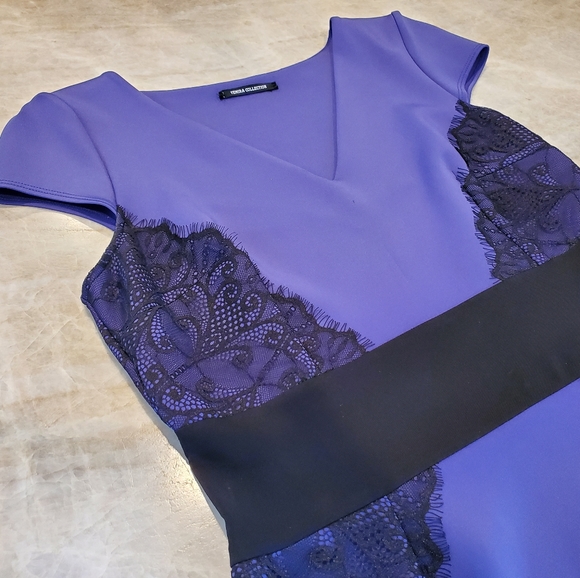 Temira Collection Purple Scuba Dress Size L - Picture 2 of 9